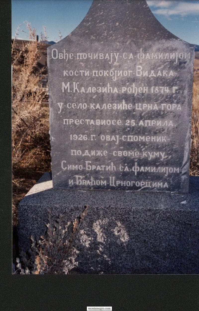 Nijemi svjedoci proslih vremena -Crnogorska groblja u Montani USA