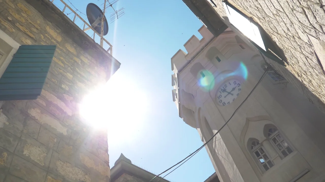 Christmas tree illuminated in front of St Tryphon's Cathedral in Kotor Old Town